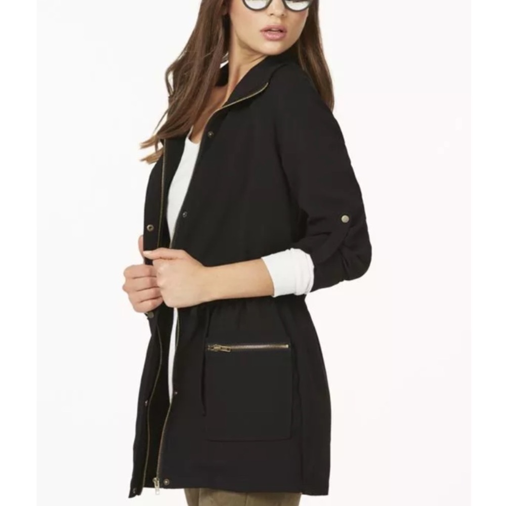 NWT JustFab Black Parka Jacket in Small